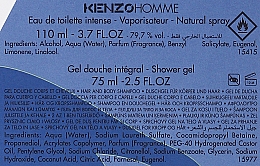 Kenzo Homme Intense - Набор (edt/110ml + sh/gel/75ml) — фото N3
