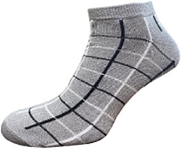 Шкарпетки чоловічі короткі RT1311-086, клітинка, сірі - ReflexTex — фото N1