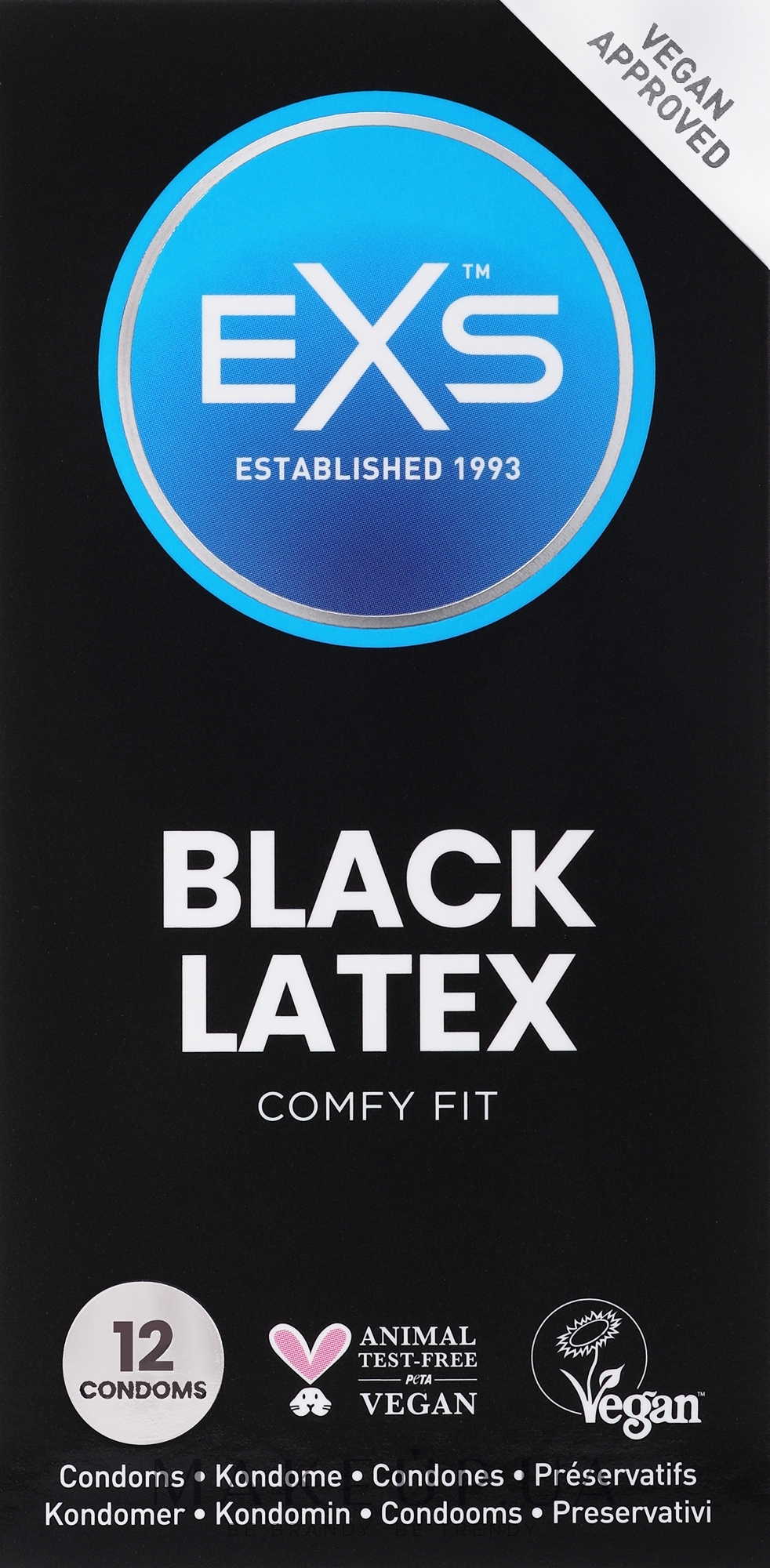 Презервативи чорні, 12 шт. - EXS Condoms Comfy Fit Black Latex — фото 12шт