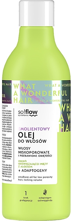 Пом'якшувальна олія для волосся низької пористості - So!Flow by VisPlantis Hair Emollient Oil — фото N1