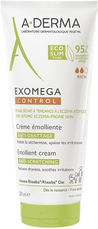 Смягчающий крем для тела - A-Derma Exomega Control Emollient Cream Anti-Scratching