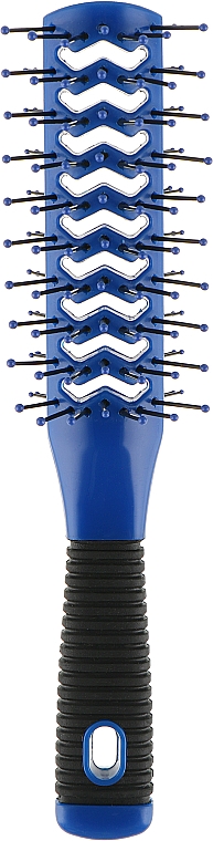 Расческа для волос туннельная двусторонняя, 7 рядов, синяя - Hairway — фото N1
