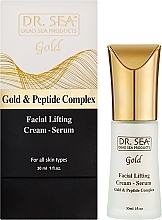 Крем-сироватка із золотом та пептидним комплексом - Dr.Sea Gold & Peptide Complex Lifting Cream-Serum — фото N2