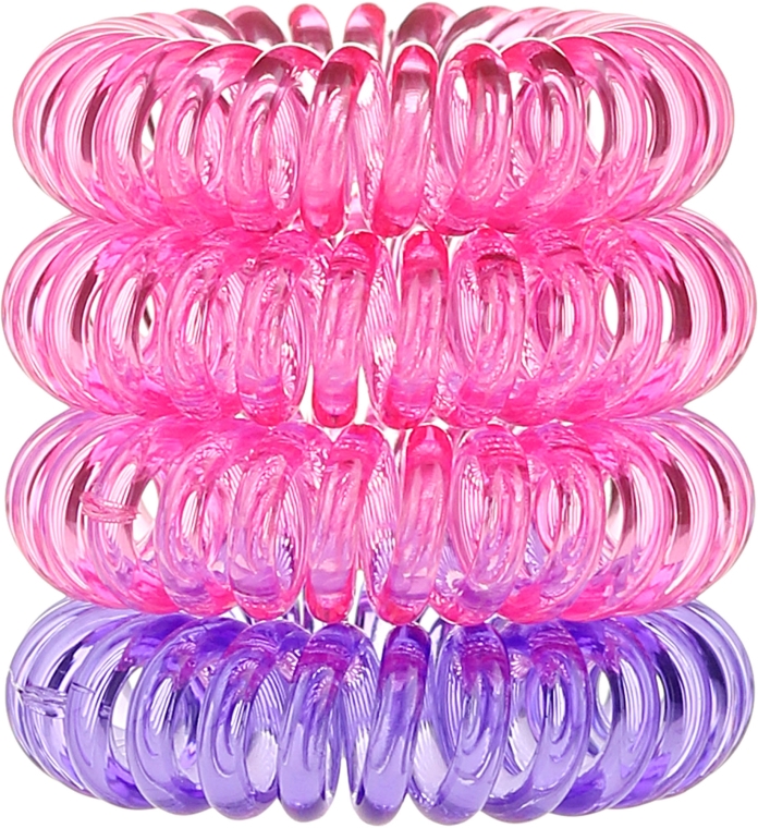 Резинки для волос розовые + фиолетовая, 4 шт - Hair Springs — фото N2