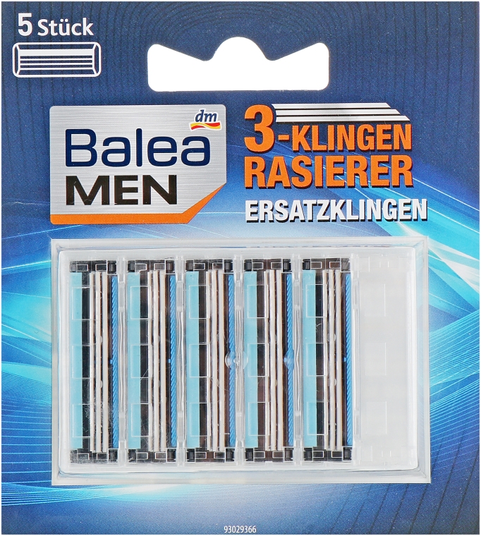 Сменные лезвия для станка, 5 шт - Balea Men 3-Klingen Rasier — фото N1