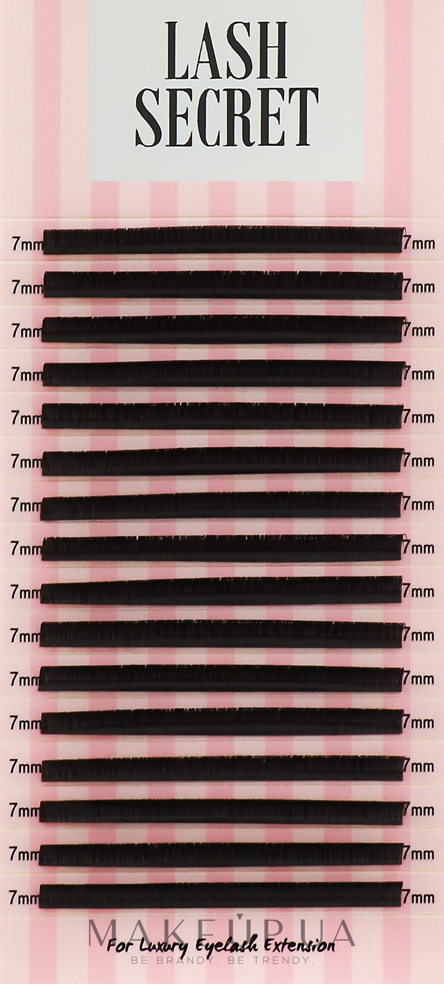 Накладні вії, чорні, 16 ліній (один розмір, 0,05, D, 7) - Lash Secret — фото 1уп