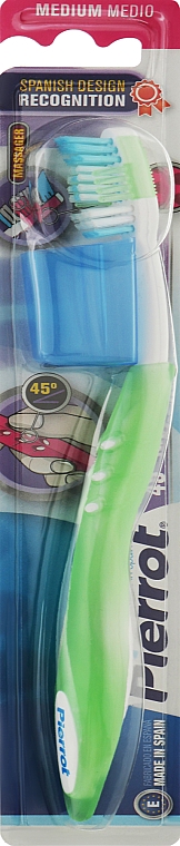 Зубная щетка "Массажер 45°", средняя, салатовая - Pierrot Energy — фото N1