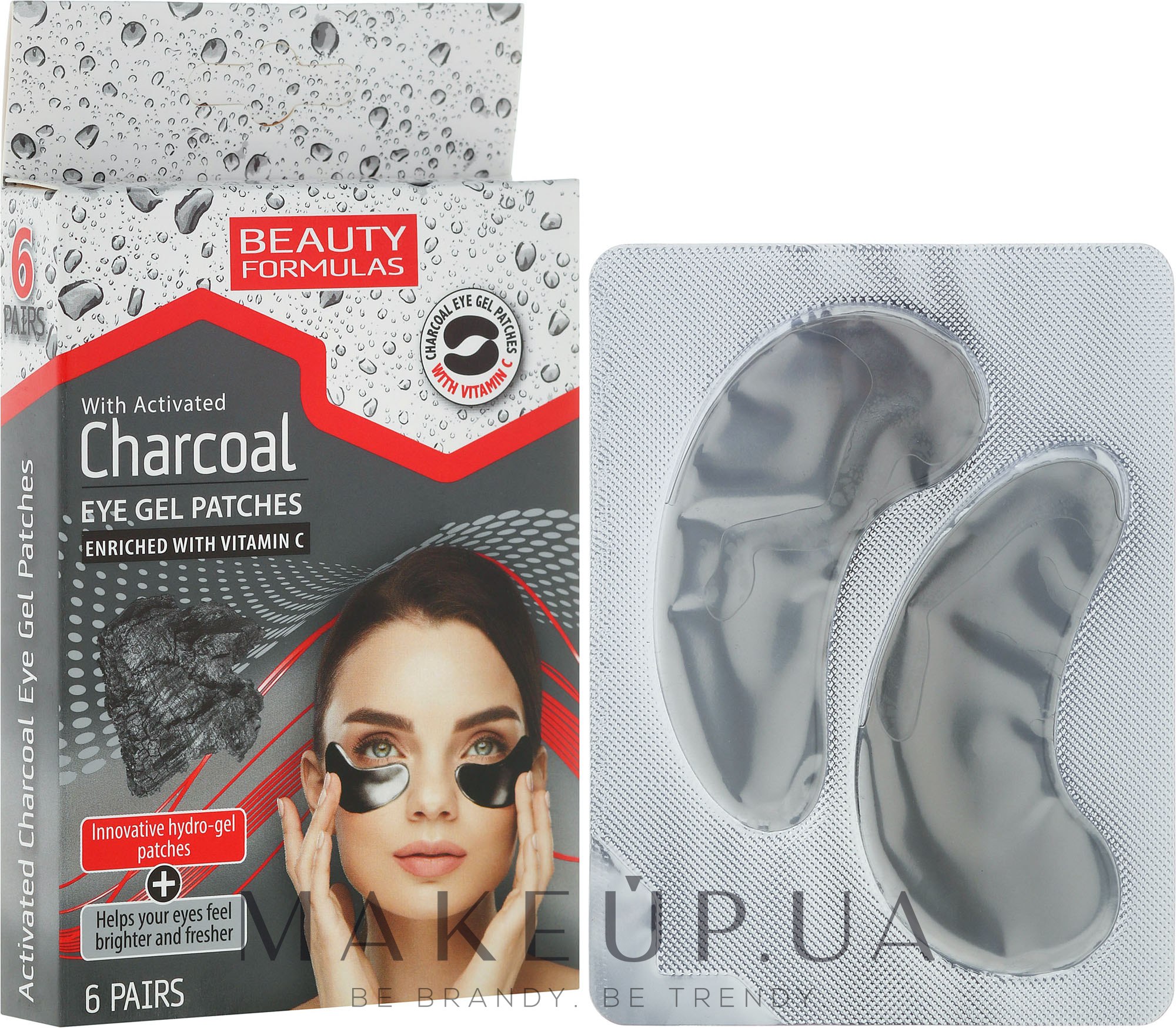 Патчи с активированным углем - Beauty Formulas Charcoal Eye Gel Patches — фото 6шт