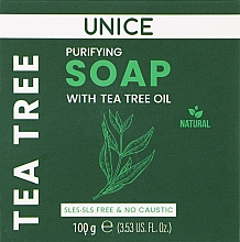 Натуральное мыло с маслом чайного дерева - Unice Purifuing Soap With Tea Tree Oil — фото N1