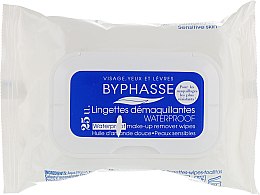 Серветки очищувальні для зняття водостійкого макіяжу - Byphasse Waterproof Make-up Remover Wipes Sensitive Skin — фото N1