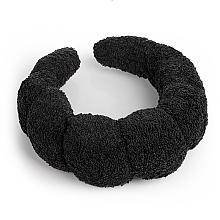 Обруч об'ємний для б'юті-рутини, чорний "Easy Spa" - MAKEUP Spa Headband Face Washing Black — фото N1
