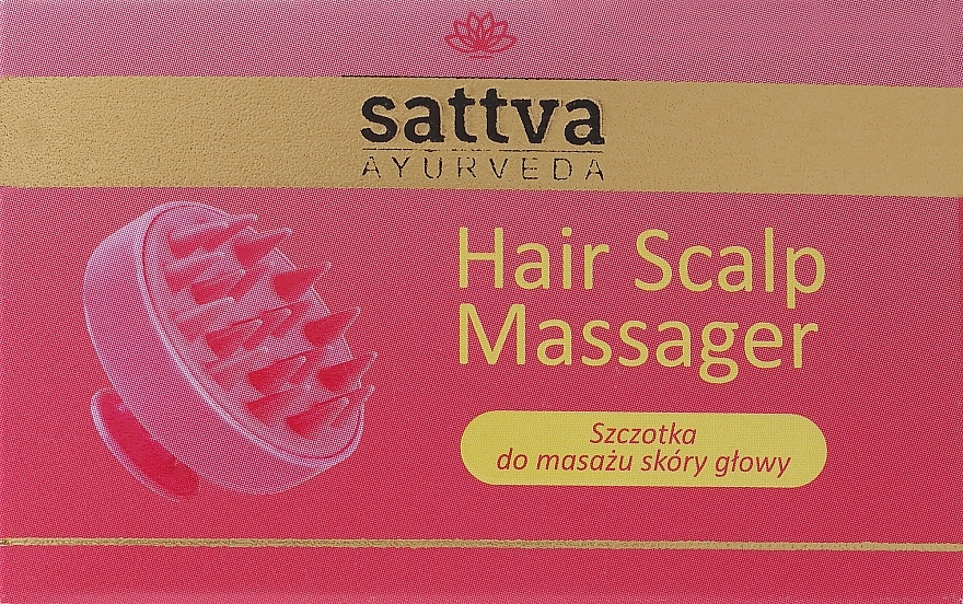 Щетка для массажа головы, розовая - Sattva Ayurveda Hair Sclap Masager — фото N2