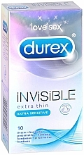 Духи, Парфюмерия, косметика Презервативы, 10 шт - Durex Invisible Extra Thin Extra Sensitive