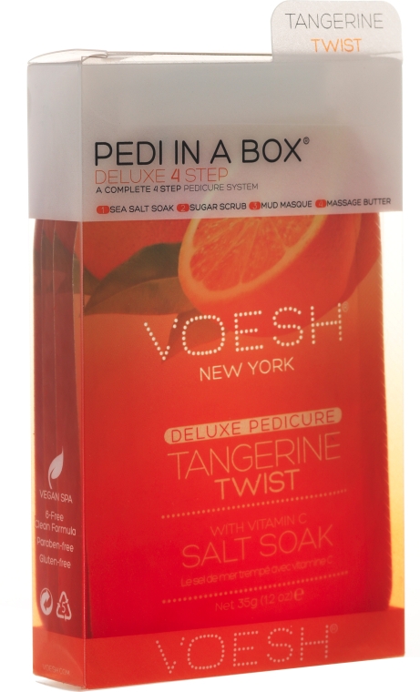 Набір для педикюру "Мандарин" - Voesh Deluxe Pedicure Tangerine Twist Pedi In A Box 4 in 1 — фото N1