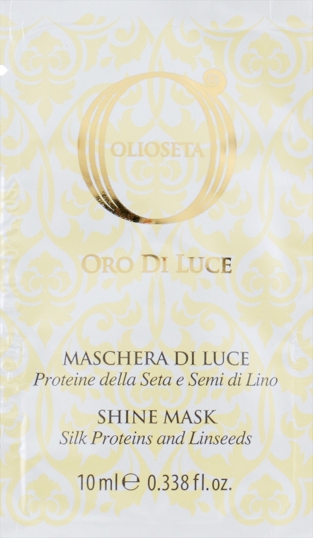 Маска-блиск з протеїнами шовку і екстрактом насіння льону - Barex Italiana Olioseta Oro Di Luce Shine Mask (пробник) — фото N1