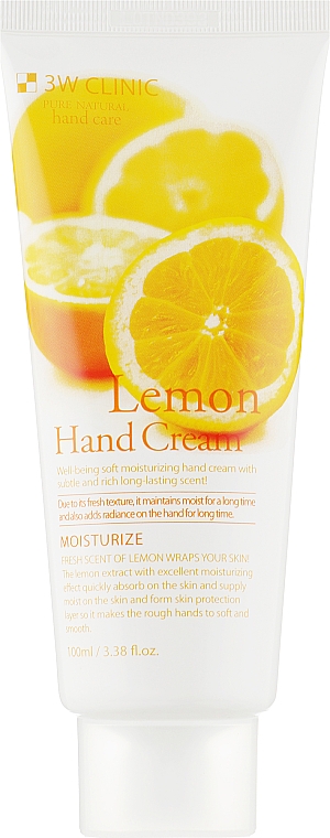 Крем для рук увлажняющий с экстрактом лимона - 3W Clinic Lemon Hand Cream — фото N2