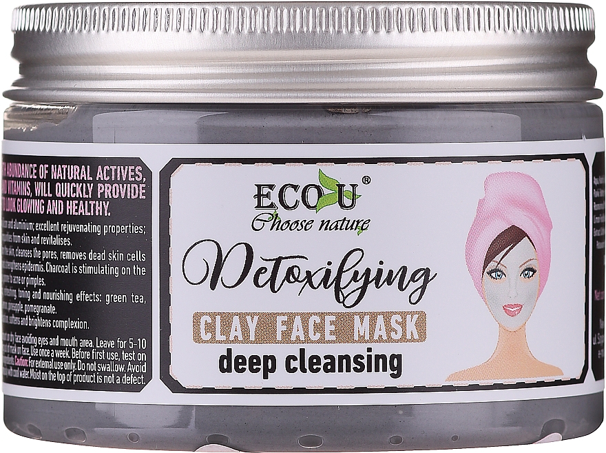 Маска для обличчя "Глибоке очищення" - Eco U Detoxifying Deep Cleansing Clay Face Mask — фото N2