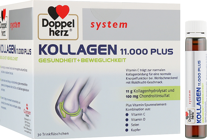 Питьевой коллаген с витаминами и микроэлементами - Doppelherz System Kollagen 11.000 Plus — фото N1