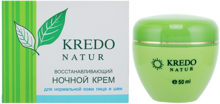 Крем ночной восстанавливающий для нормальной кожи лица - Dzintars Kredo Natur Night Cream Restores to Normal Skin