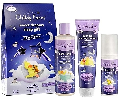 Набор - Childs Farm Slumber Time Sweet Dreams Sleep Gift Set (b/soak/250ml + lot/150ml + mist/100ml) — фото N1