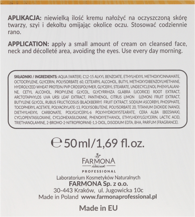 Відновлювальний крем для обличчя - Farmona Revolu C White Blemish Reducing Cream SPF30 — фото N3