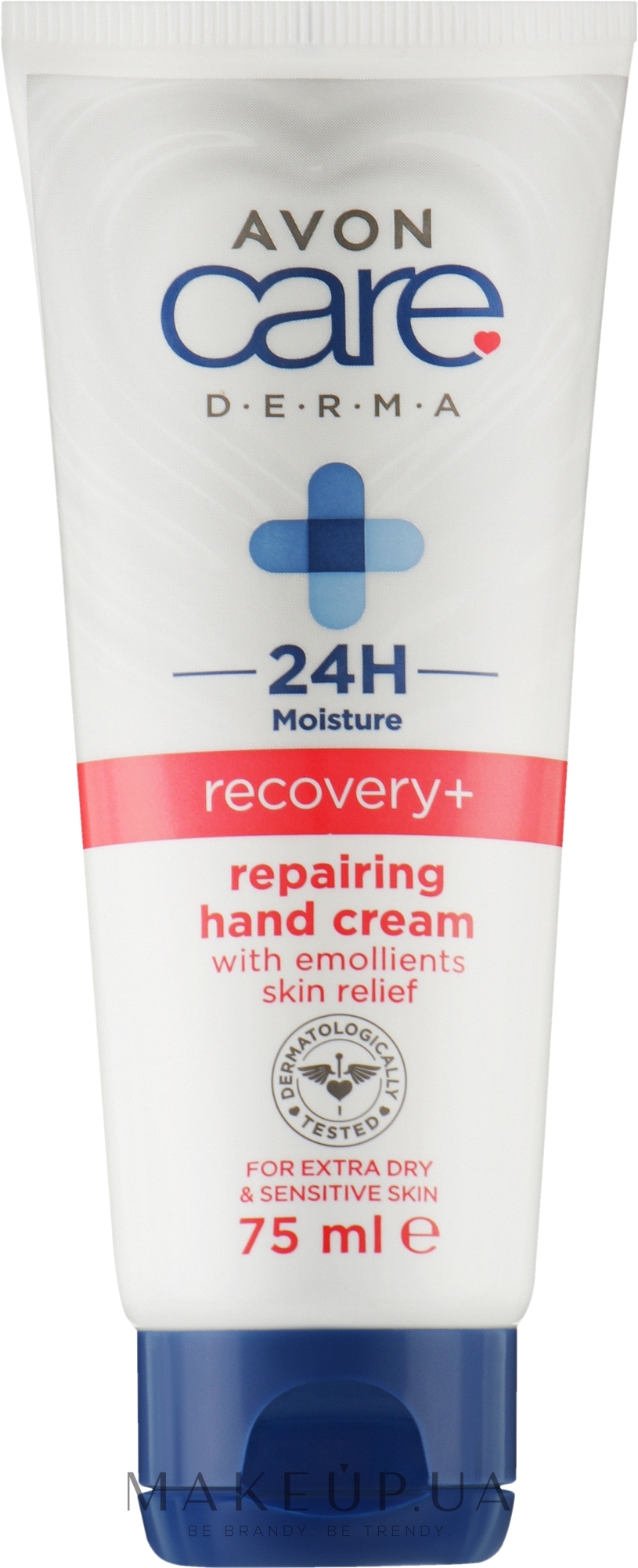 Восстанавливающий крем для рук для очень сухой и чувствительной кожи - Avon Care Derma Recovery+ Repairing Hand Cream — фото 75ml