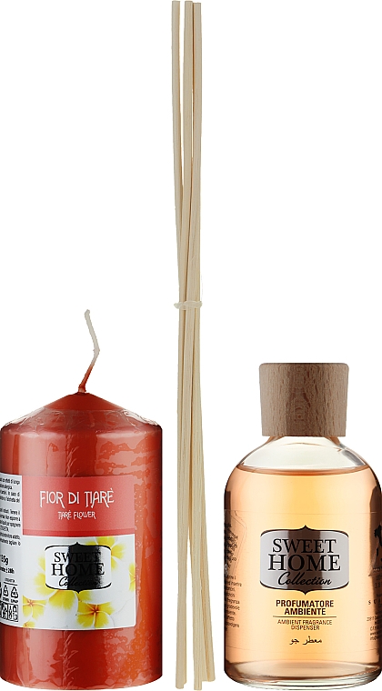 Набор "Tiare Flowers" - Sweet Home Collection Tiare Flowers Home Fragrance Set (diffuser/100ml + candle/135g) — фото N2