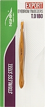 Духи, Парфюмерия, косметика Пинцет для бровей скошенный T.01BO, коричневый - Nghia Export Tweezers