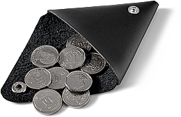Кошелек-монетница для мелочей, черный “Triangle” - MAKEUP Triangle Coin-Purse Pu Leather Black — фото N2