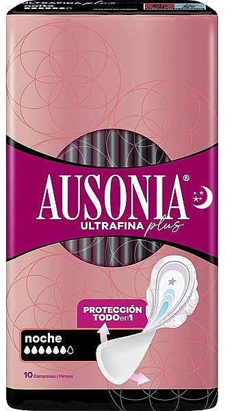 Ультратонкие ночные прокладки, 10 шт - Ausonia Ultrafina Plus Night — фото N1