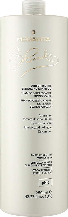 Укрепляющий шампунь для усиления теплых оттенков блонда - Medavita Blondie Sunset Blonde Enhancing Shampoo — фото N4