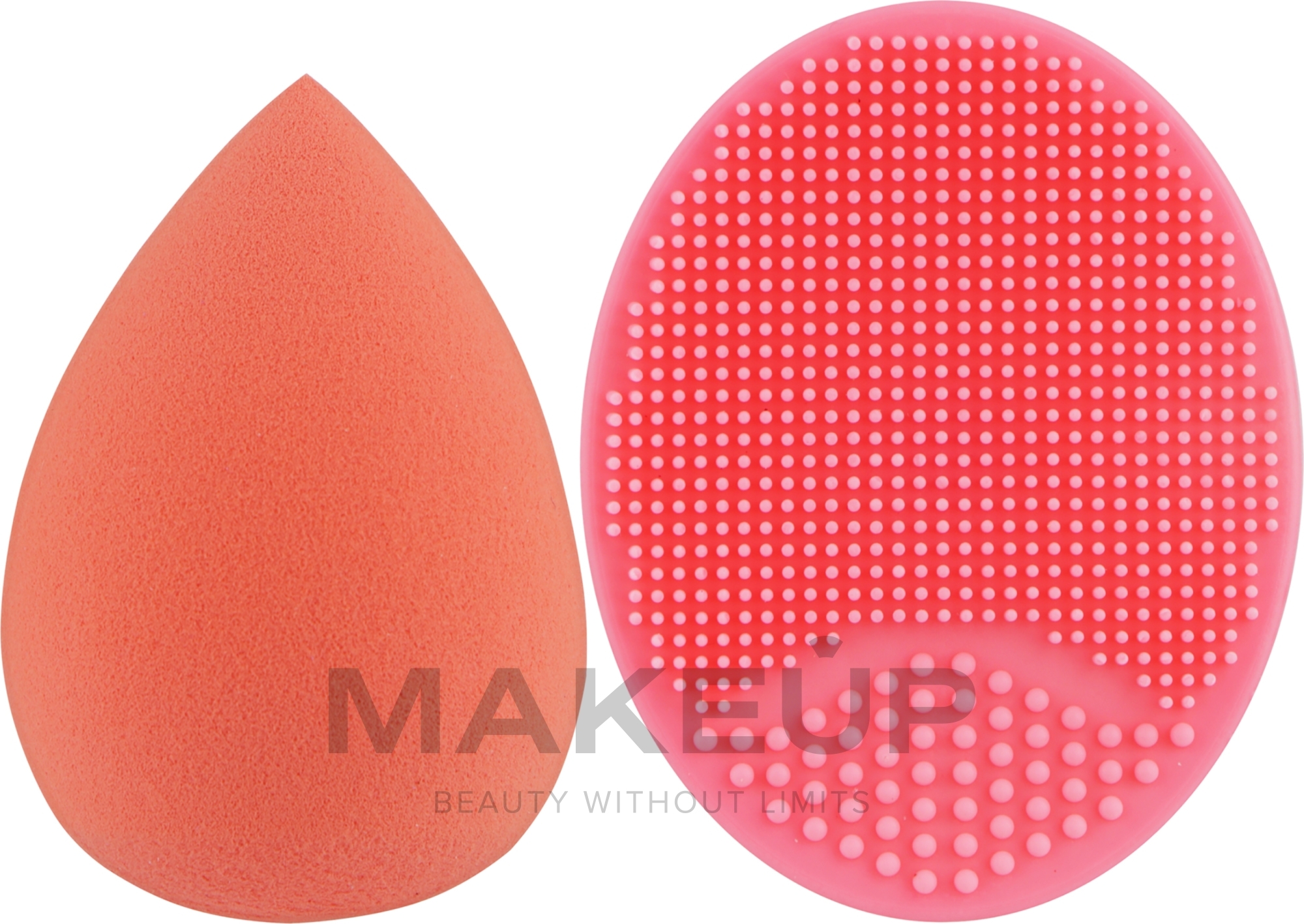 Набор спонжей для макияжа и умывания, 2 в 1, PF-52, оранжевый + светло-розовый - Puffic Fashion — фото 2шт