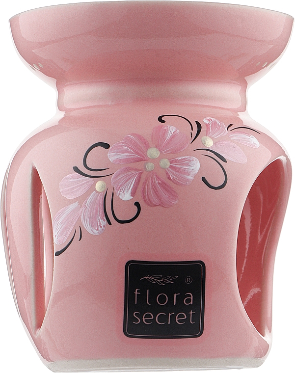 Аромалампа "Тыква" розовая с цветочками - Flora Secret — фото N1