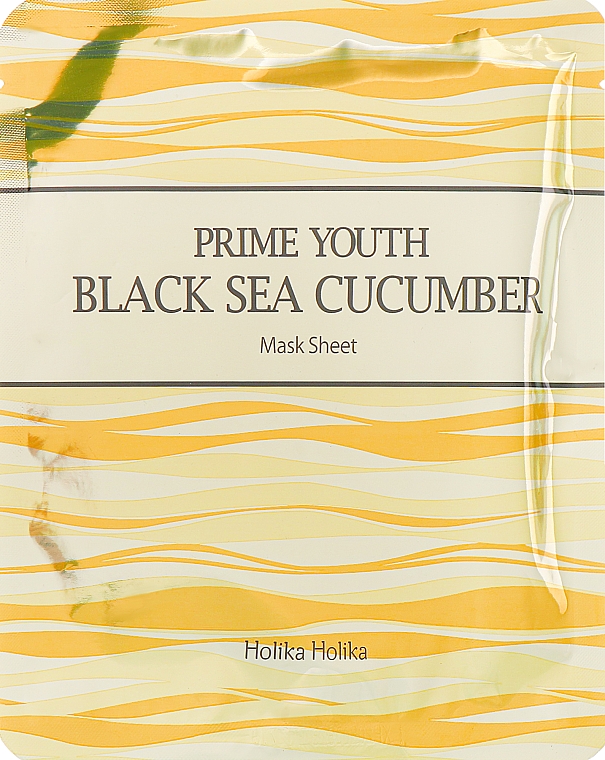 Маска для обличчя з екстрактом чорного морського огірка - Holika Holika Prime Youth Black Sea Cucumber Mask Sheet — фото N1