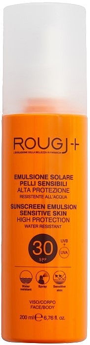 Солнцезащитная эмульсия для чувствительной кожи SPF 30 - Rougj+ Sunscreen Emulsion Sensitive Skin Medium Protection SPF 30 — фото N1