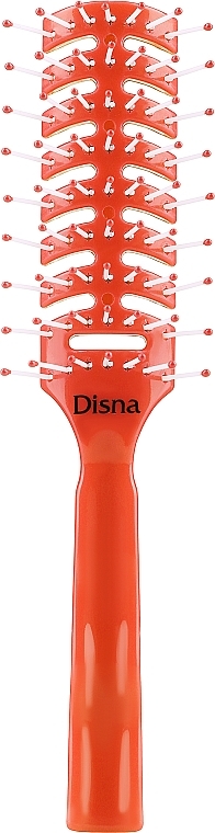Расческа для волос прямоугольная продувная, оранжевая - Disna Pharma — фото N1