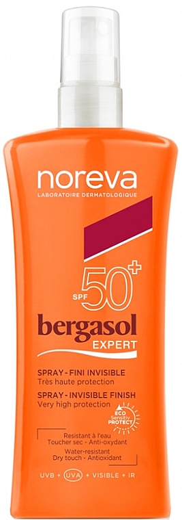Солнцезащитный спрей - Noreva Bergasol Expert Spray Invisible Finish SPF50+ — фото N1