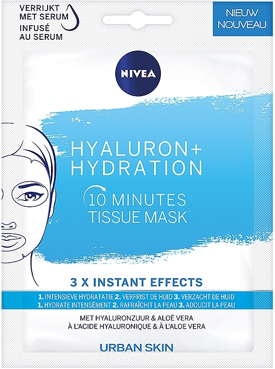 Тканинна маска "Гіалурон+Зволоження" - NIVEA Hyaluron + Hydration 10 Minutes Tissue Mask