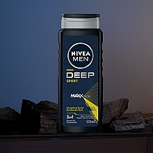 Гель для душу 3 в 1 - Nivea Men Deep Sport MAXXTECH Shower Gel — фото N3