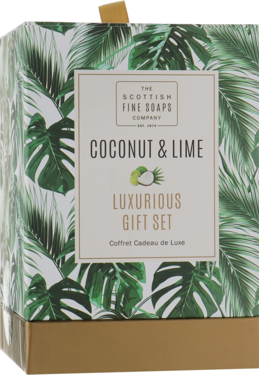 Набір - Scottish Fine Soaps Coconut & Lime (sh/gel/75ml + b/oil/75ml + h/cr/75ml + soap/40g) — фото N1