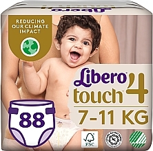Парфумерія, косметика Підгузки дитячі Touch 4 (7-11 кг), 88 шт. (2х44) - Libero