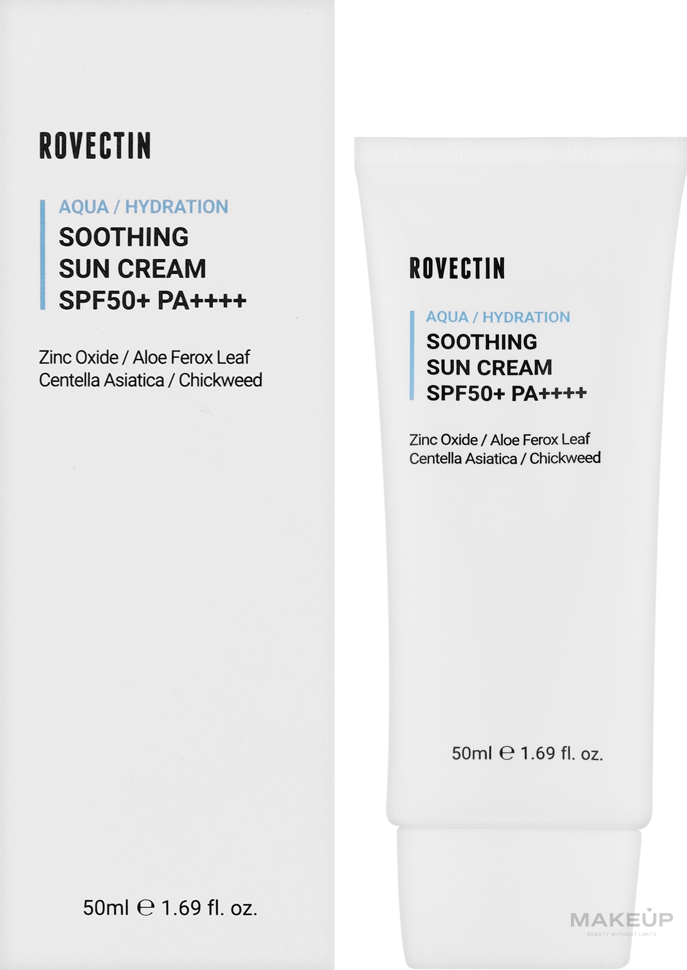 Увлажняющий солнцезащитный крем - Rovectin Aqua Soothing Sun Cream SPF50+ PA++++ — фото 50ml