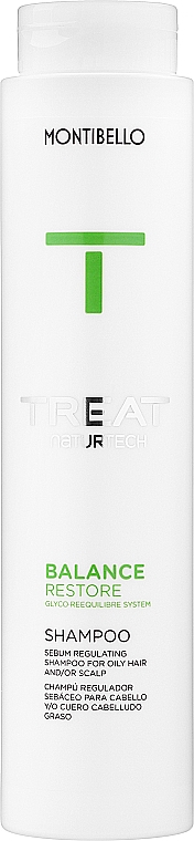 Регулирующий шампунь для жирных волос и/или жирной кожи головы - Montibello Treat NaturTech Balance Restore Shampoo — фото N1
