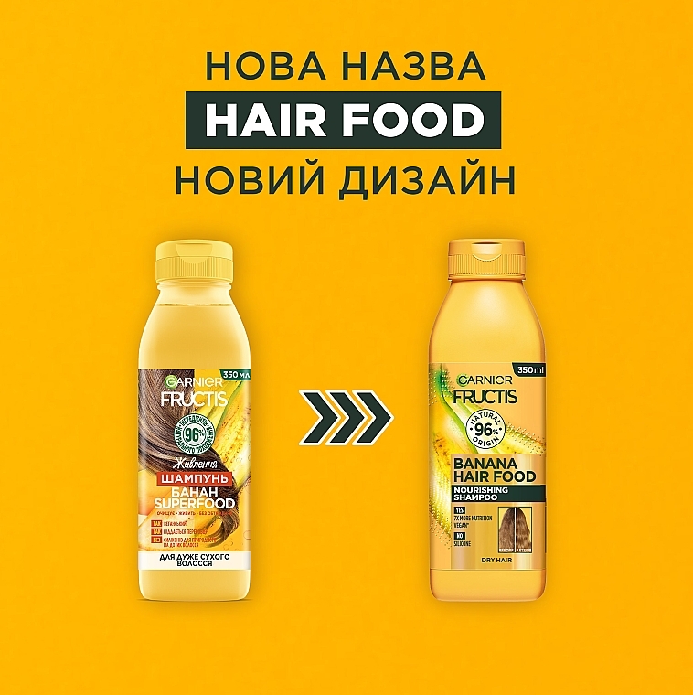 Шампунь "Банан", живлення для дуже сухого волосся - Garnier Fructis HairFood — фото N3