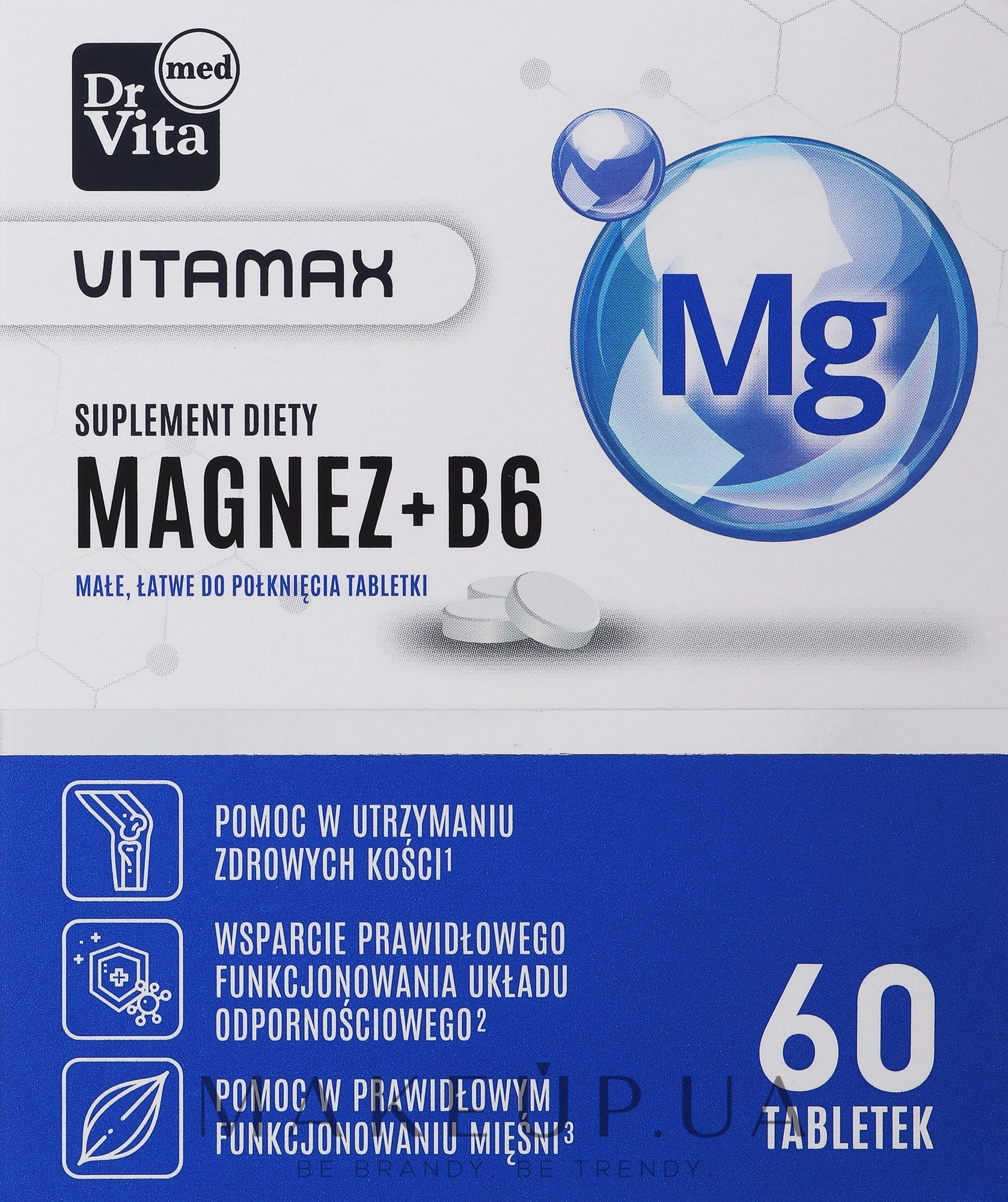 Пищевая добавка "Магний + витамин B6" - Dr Vita Med Magnesium + Vitamin B6 — фото 60шт