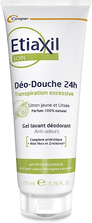 Гель-дезодорант для душа с пробиотиком, цитрусовый - Etiaxil Care Deo-Douche Protection 24H Deodorant