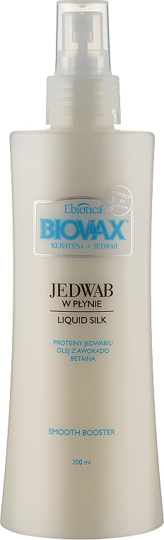 Сироватка-шовк для легкого розчісування волосся - L'biotica Biovax Keratin + Silk Serum — фото N1