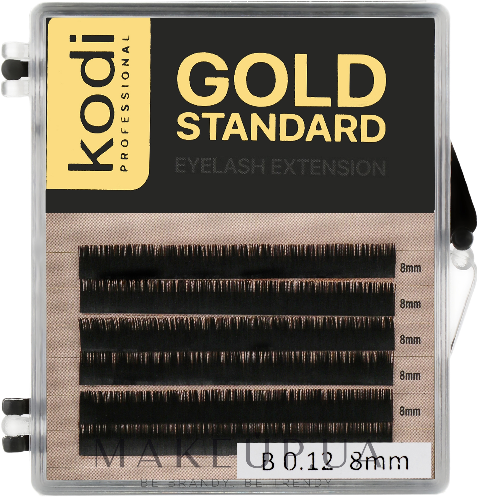 Накладні вії Gold Standart B 0.12 (6 рядів: 8 мм) - Kodi Professional — фото 1уп
