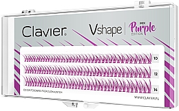 Накладные ресницы "Mix", фиолетовые - Clavier Vshape Colour Edition Purple — фото N1