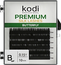 Парфумерія, косметика Накладні вії Butterfly Green B 0.15 (6 рядів: 10 мм) - Kodi Professional